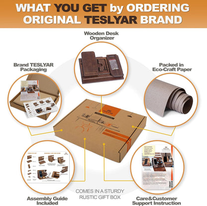 Stylish Bourbon Brown Wood Phone Docking Station - Perfect Desk & Nightstand Organizer for Men - Ideal Birthday & Anniversary Gift for Husband or Dad - Key Holder, Wallet Stand & Essentials Organizer